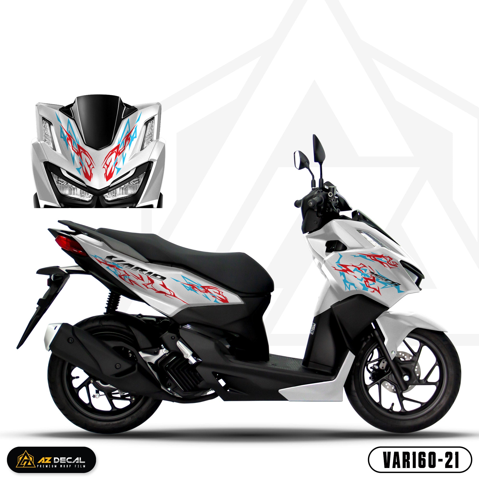 Tem rời dán xe Honda Vario 160 màu trắng đỏ xanh