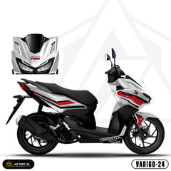 Decal dán xe Honda Vario 160 màu đỏ đen nền trắng