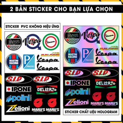 Sticker Dán Ô Tô, Xe Máy, Xe Điện, Xe Đạp, Mũ Bảo Hiểm | Hãng Xe Hologram - VESPA