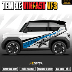 Tem Xe Vinfast VF3 Mẫu VF3-49 Sport - Thiết Kế Theo Yêu Cầu