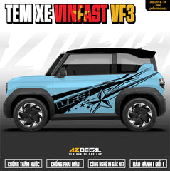 Tem Xe Vinfast VF3 Mẫu VF3-49 Sport - Thiết Kế Theo Yêu Cầu