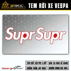 Đề can dán xe Vespa chữ Supreme