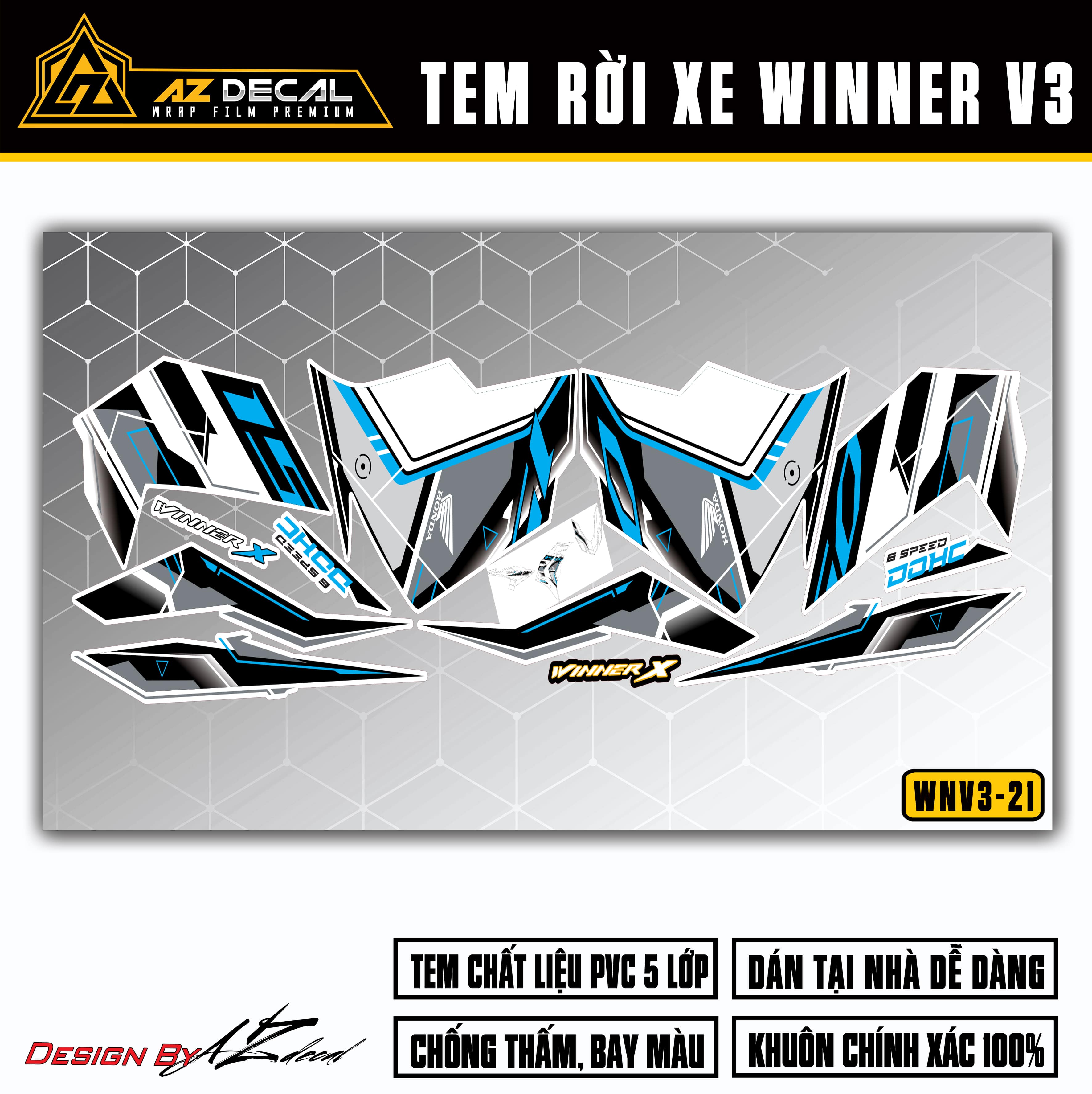 Tem xe Winner X v3 màu xanh đen (nền trắng)