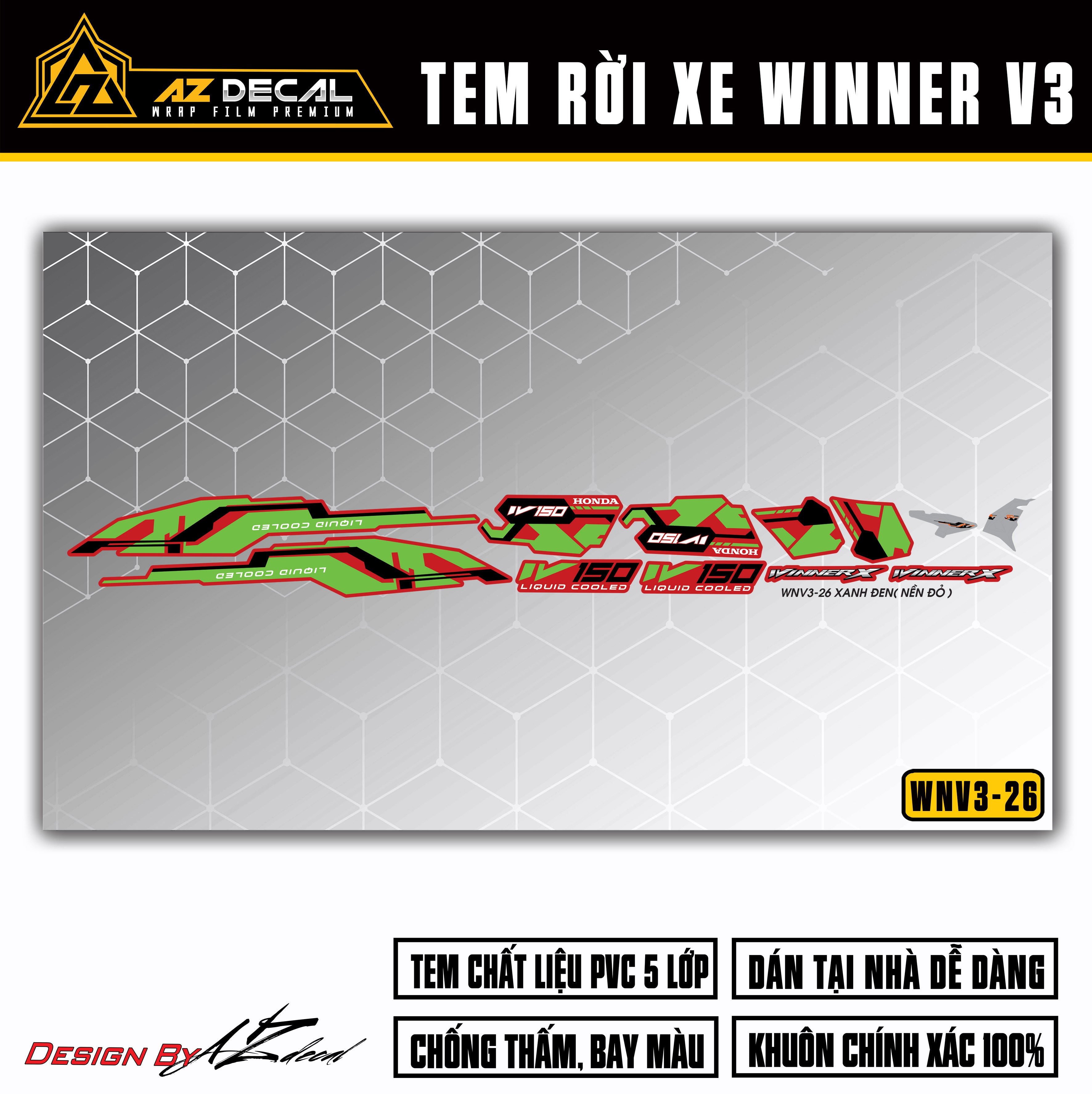 Decal dán xe Winner V3 đẹp Limited Edition