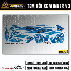 Decal xe Winner X v3 màu xanh trắng