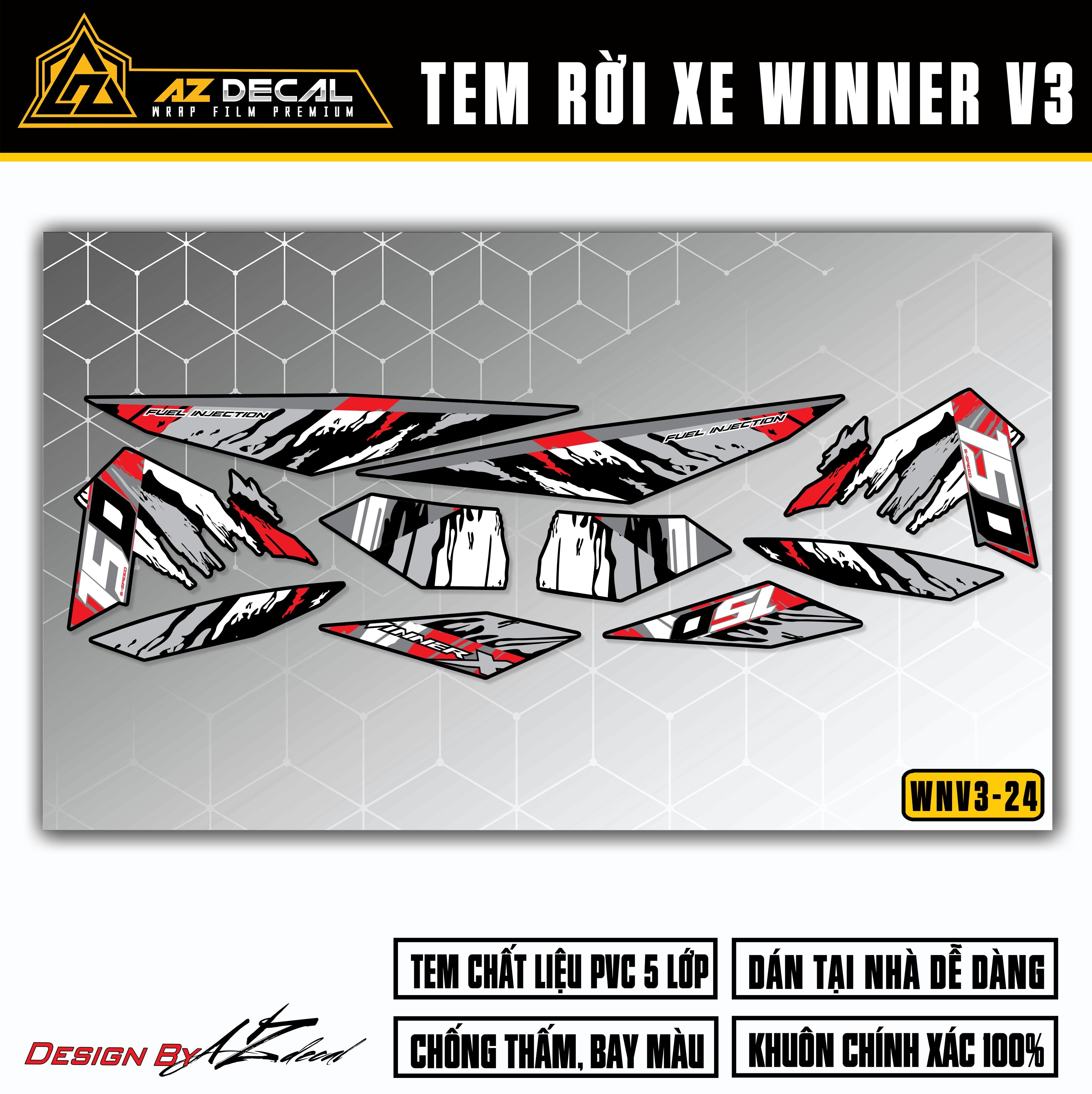 Tem dán xe Winner X v3 đẹp nền đen