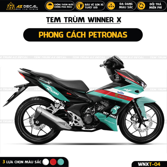 Tem xe Winner X phong cách Petronas dán trùm