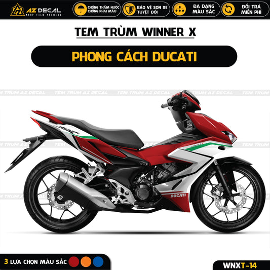 Tem trùm phong cách Ducati dán xe Honda Winner X