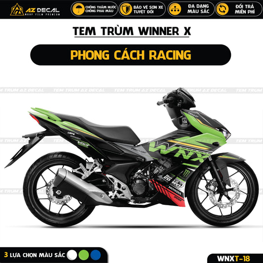 Tem trùm xe Honda Winner X mẫu Racing