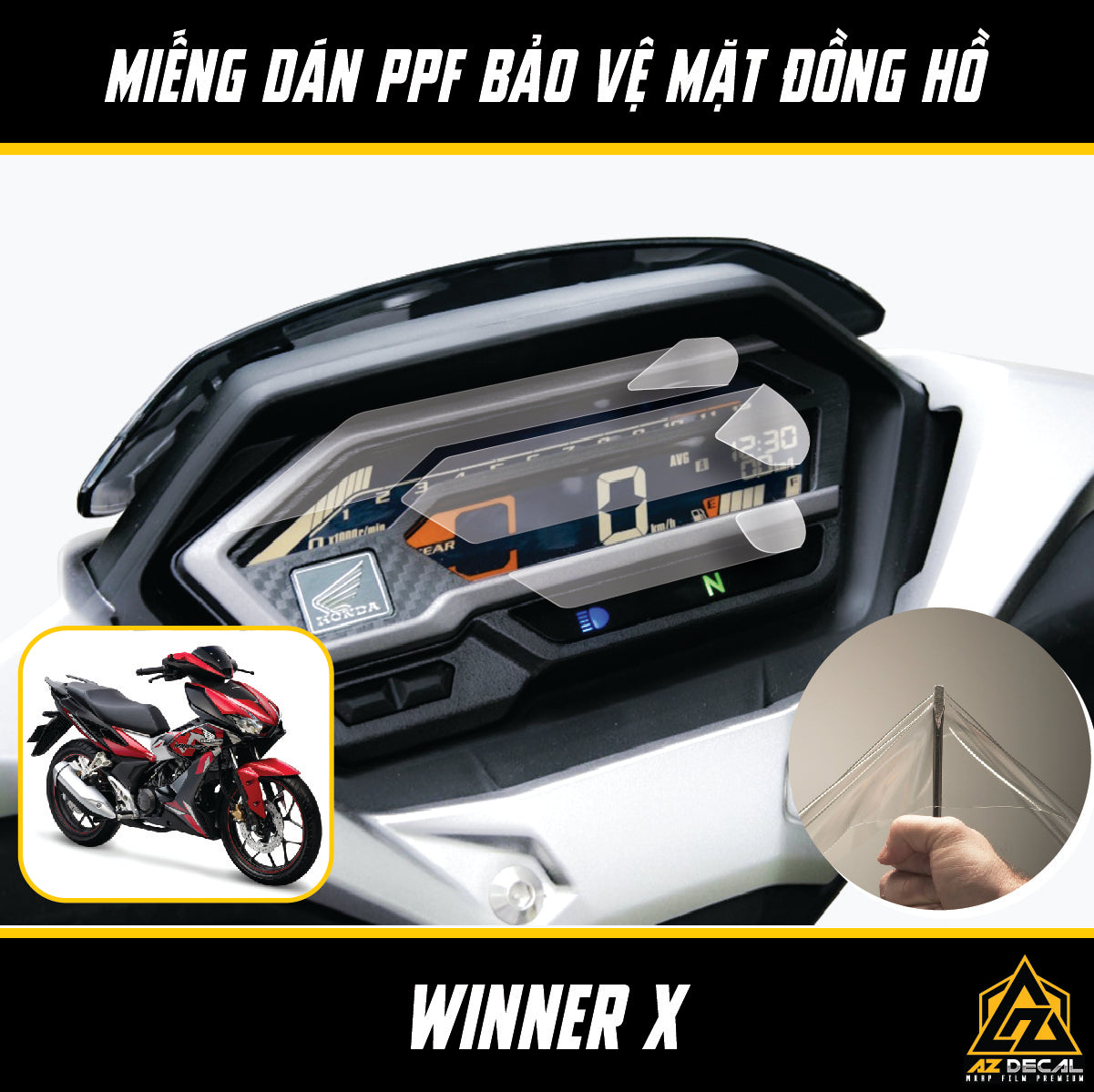 Miếng dán PPF đồng hồ xe Honda Winner X chống xước