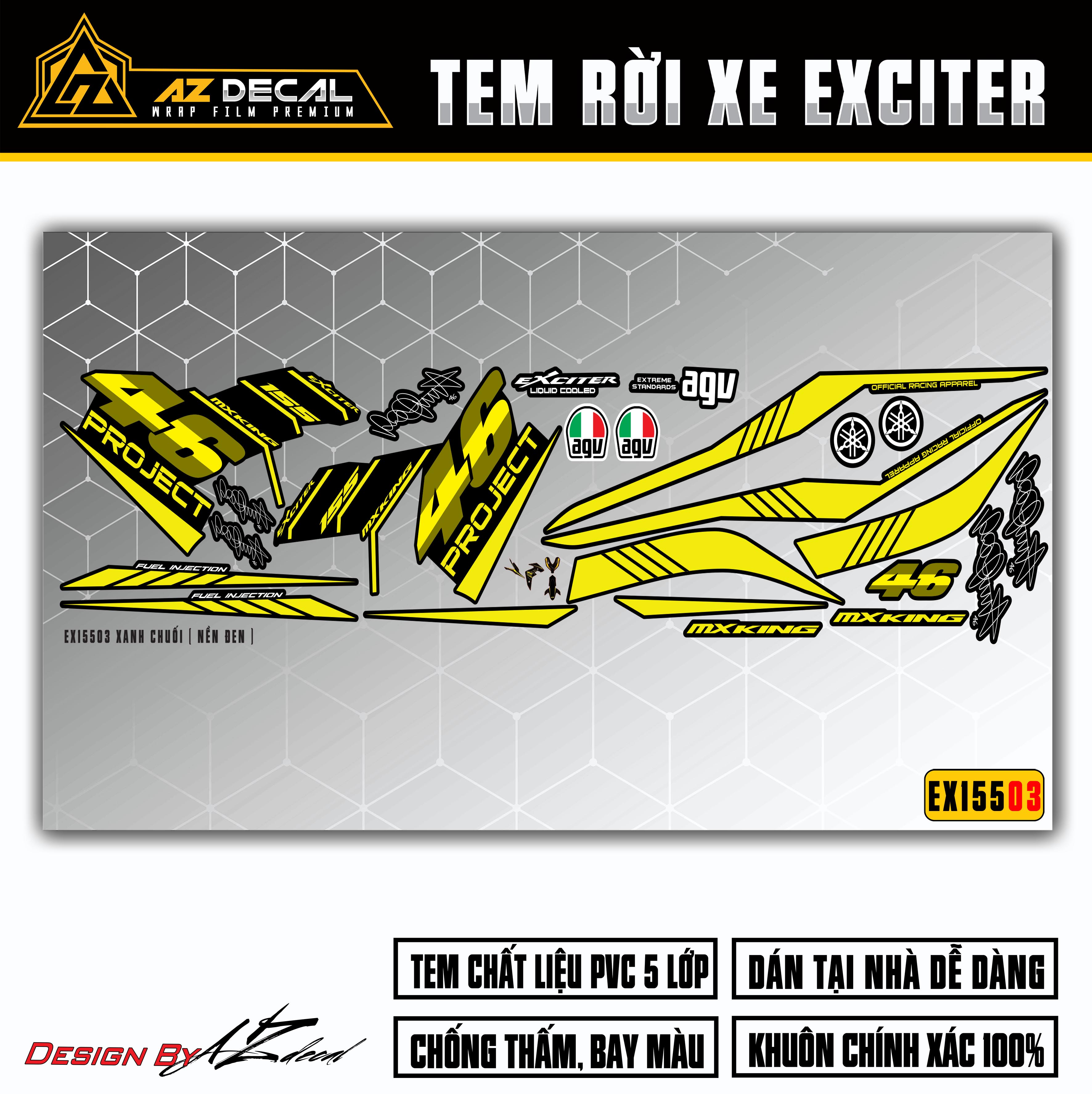 Dán decal Ex 155 mẫu Project 46 Azdecal