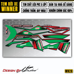 Tem xe Winner 150 Castrol Xanh Đen Đỏ