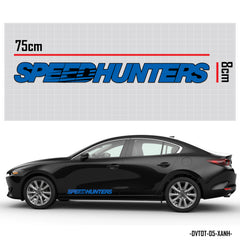 Decal dán ô tô Sedan SUV xe tải chữ Speed Hunters xanh