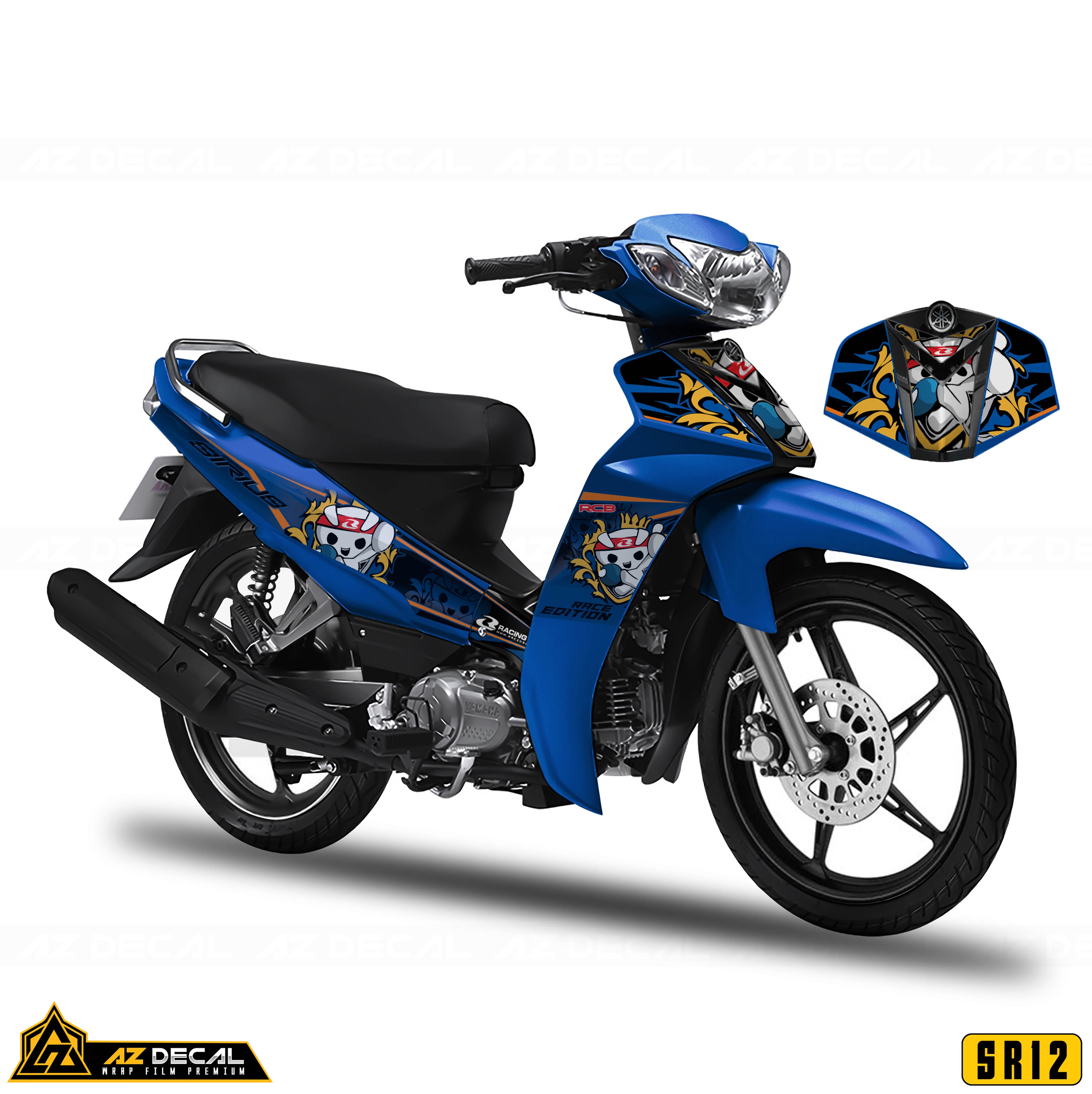 Tem xe Sirius xanh mẫu Racing Boy