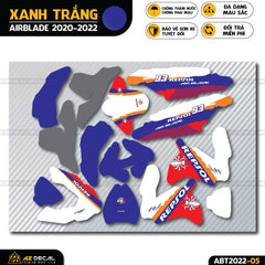 Tem trùm Repsol dán Air Blade xanh trắng