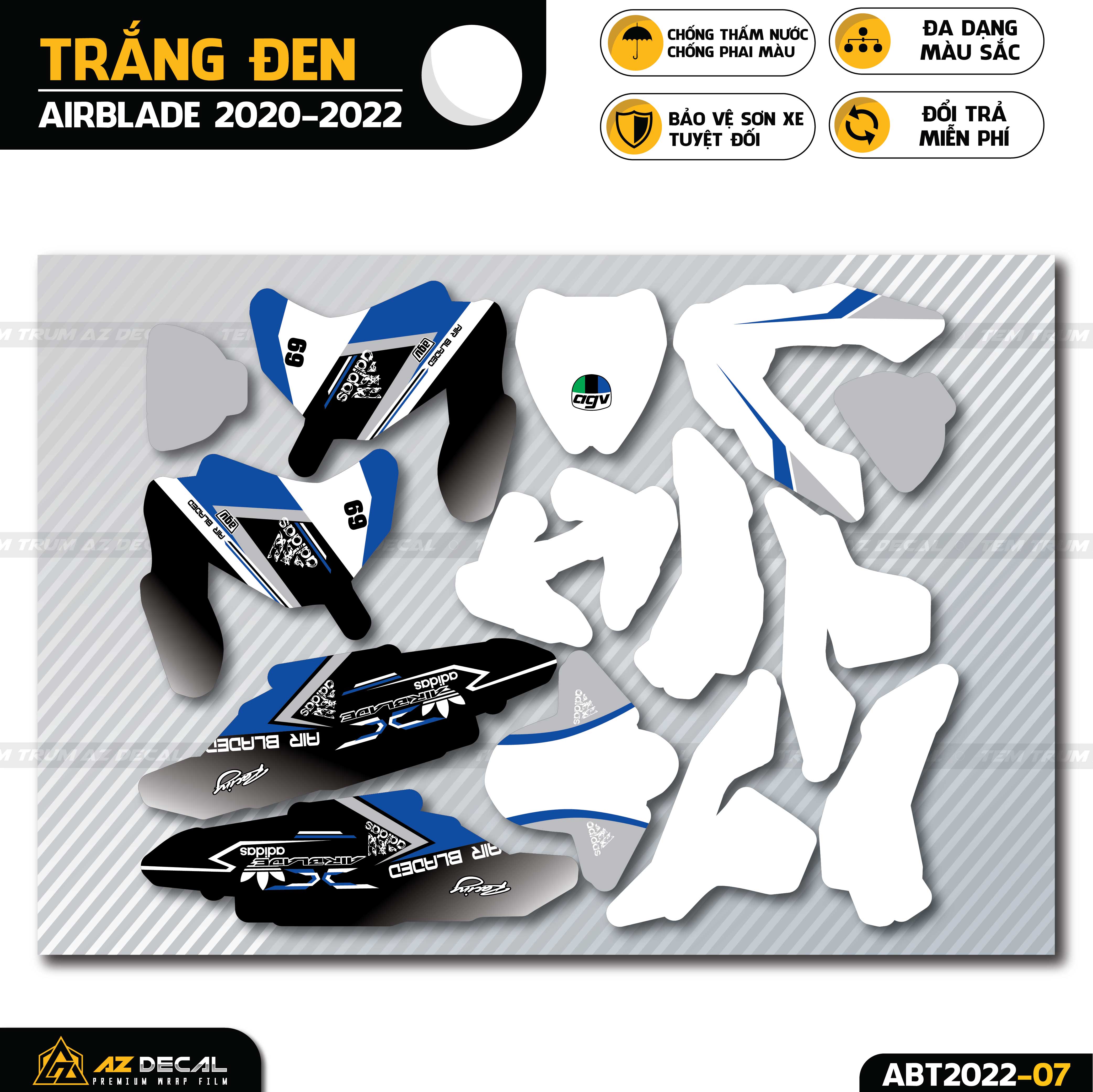 Dán decal xe Air Blade đẹp phong cách Adidas