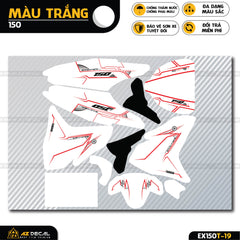 Tem trùm Ex 150 trắng mẫu Cyberpunk