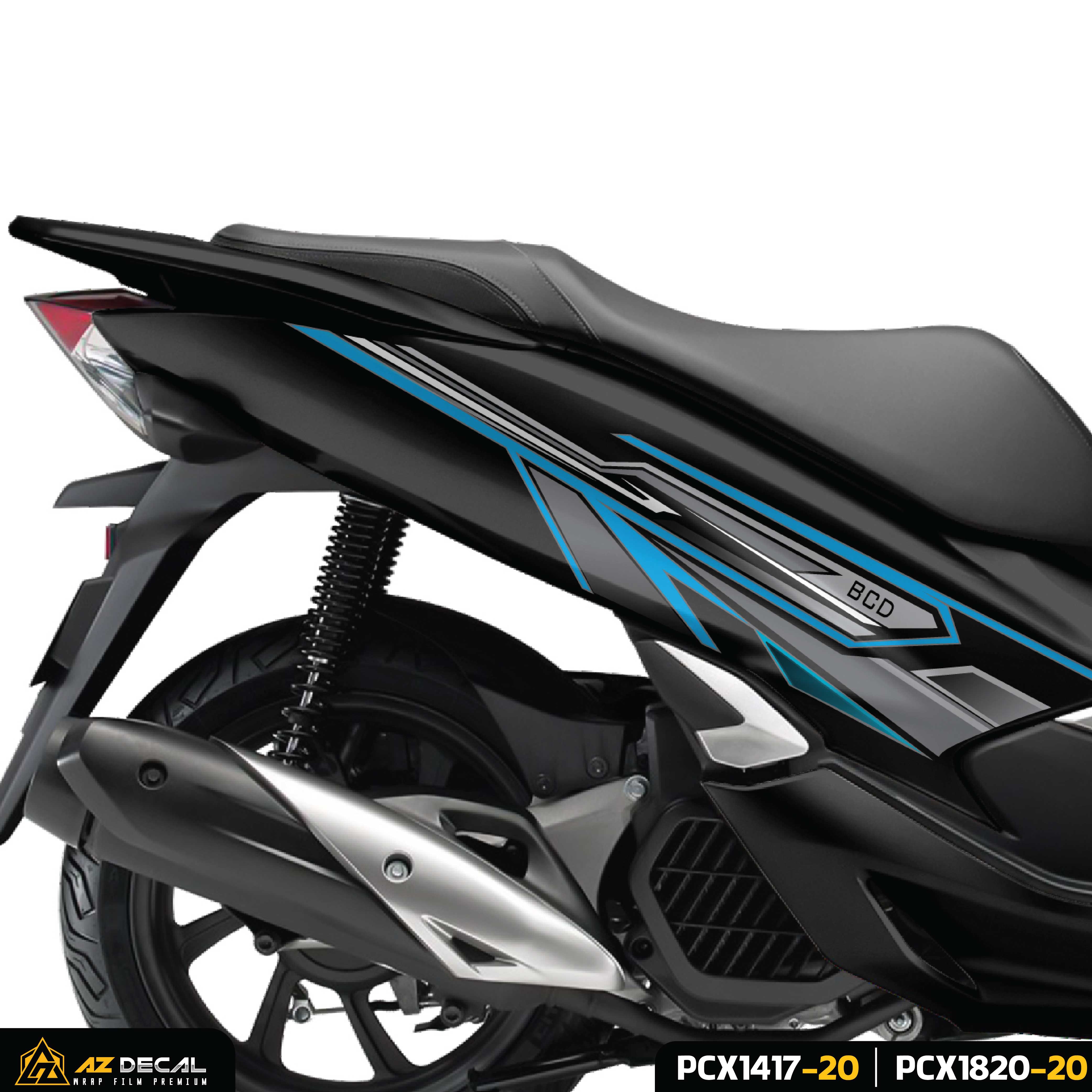 Decal dán xe Honda PCX màu xanh đen đẹp