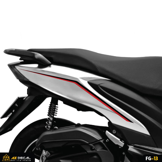 Decal dán xe Yamaha FreeGo màu đỏ đen (nền trắng)