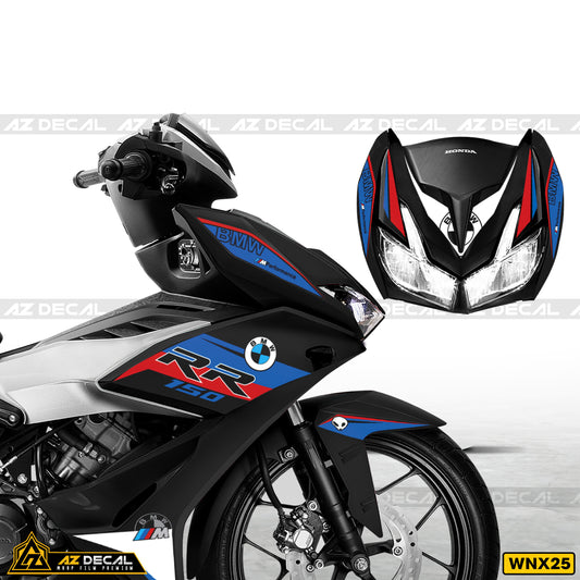 Tem xe Winner X Đen - Mẫu BMW RR Cận Cảnh