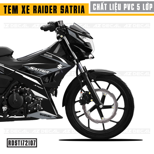 Tem Xe Satria / Raider Xe Đen Mẫu 07 Cận Cảnh