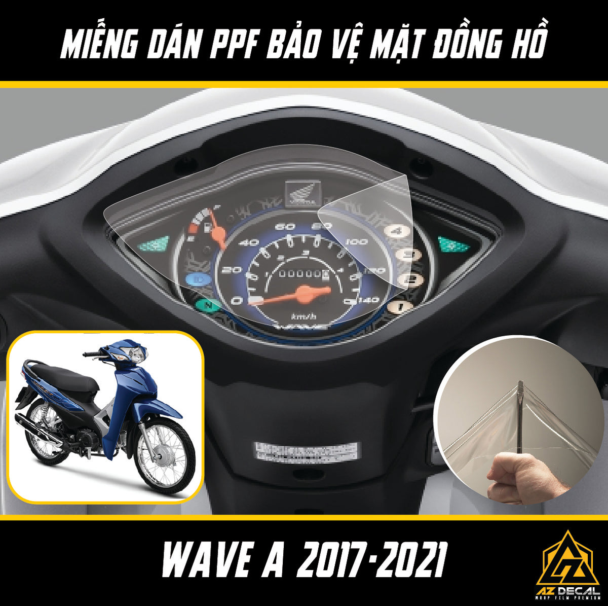 Miếng dán PPF đồng hồ xe Honda Wave Alpha 2017 - 2021