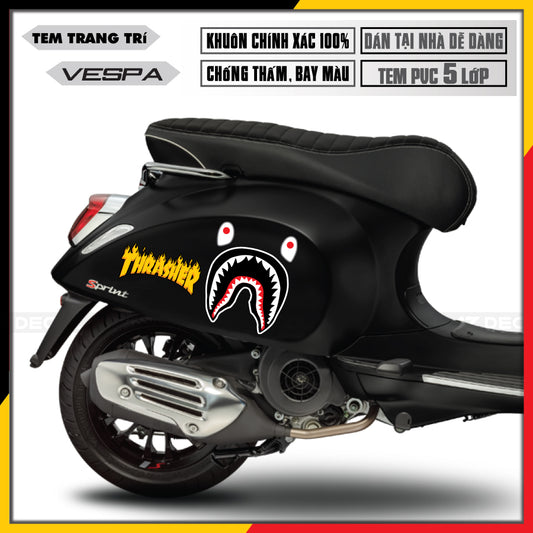 Decal Vespa đen Thrasher