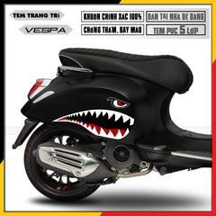 Tem xe Vespa cá mập cho xe đen