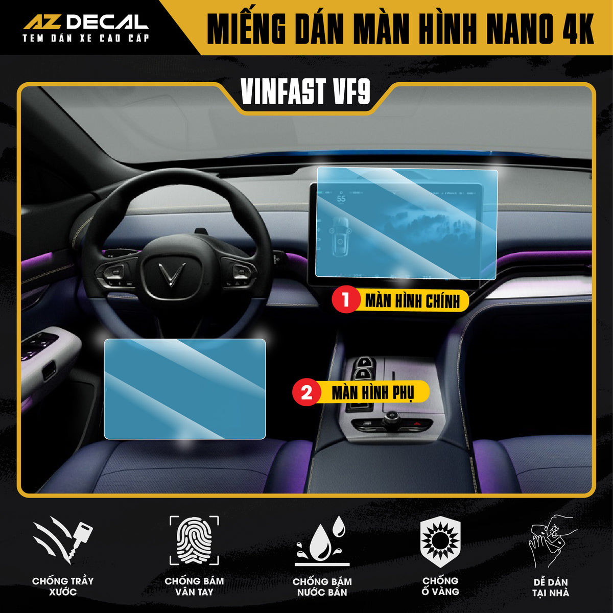 Dán Bảo Vệ Màn Hình Ô Tô Vinfast VF9