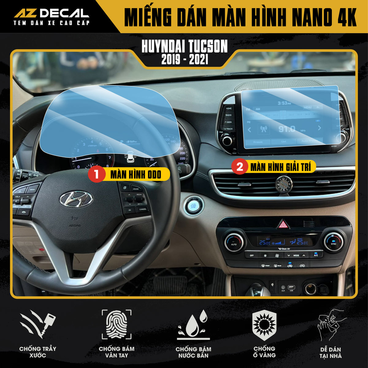 Dán Bảo Vệ Màn Hình Ô Tô Hyundai TUCSON