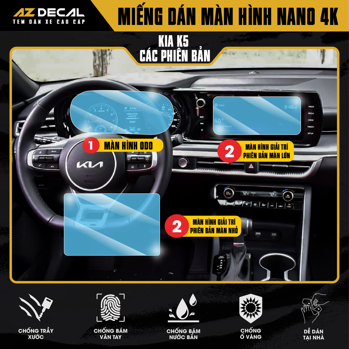 Dán Bảo Vệ Màn Hình Ô Tô KIA K5