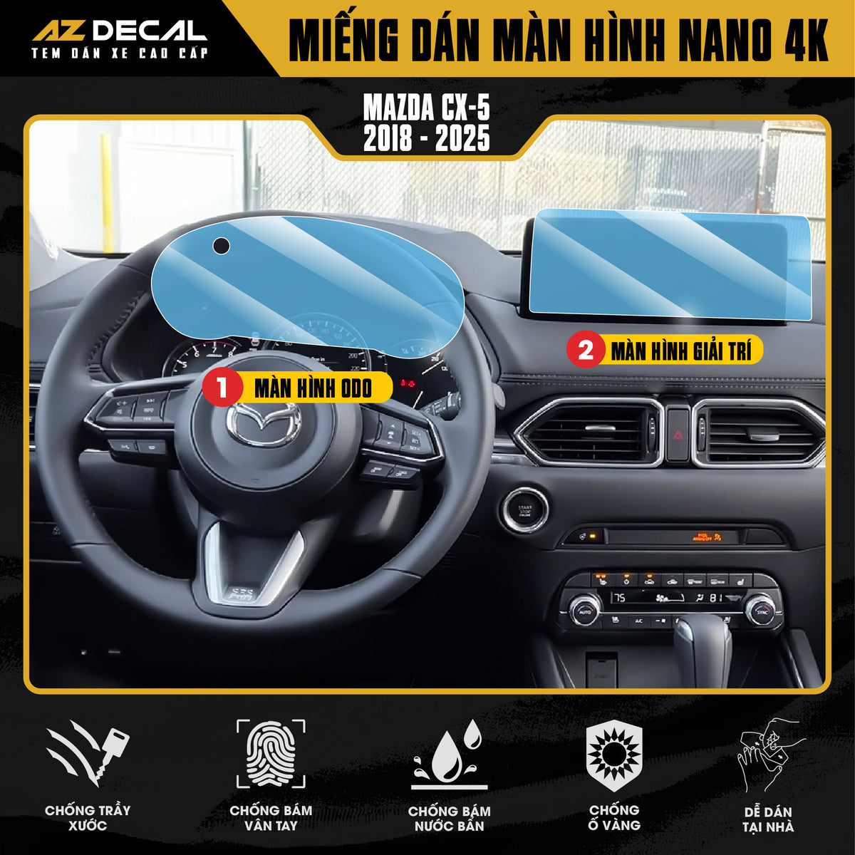 Dán Bảo Vệ Màn Hình Ô Tô Mazda CX5
