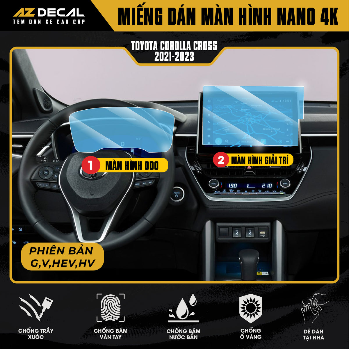 Dán Bảo Vệ Màn Hình Ô Tô Toyota COROLLA CROSS