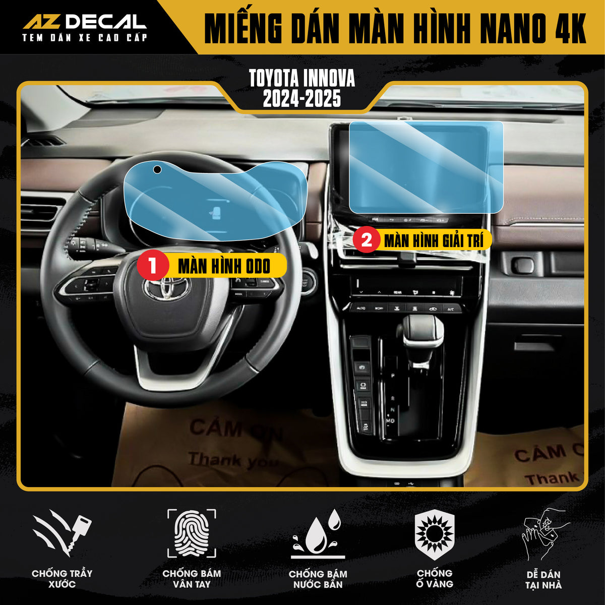 Dán Bảo Vệ Màn Hình Ô Tô Toyota INNOVA