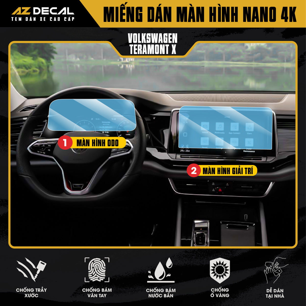 Dán Bảo Vệ Màn Hình Ô Tô Volkswagen Teramont X