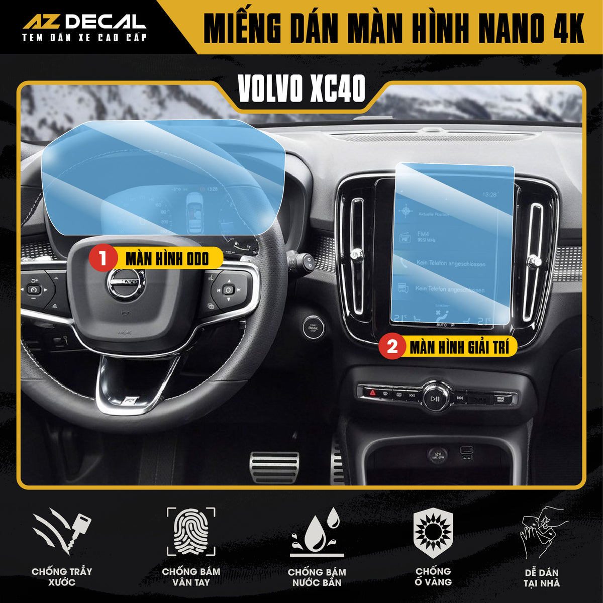 Dán Bảo Vệ Màn Hình Ô Tô Volvo XC40