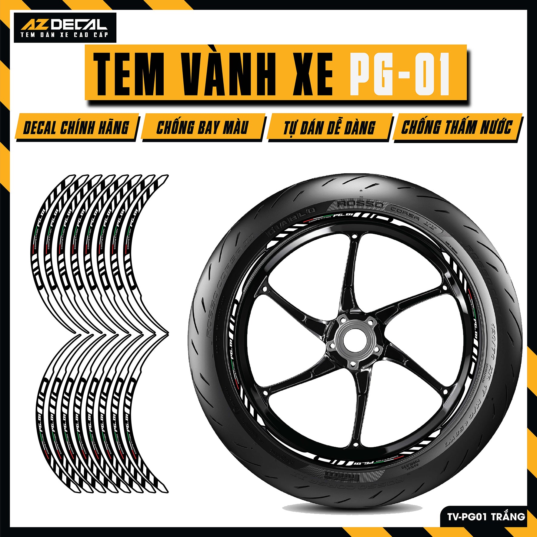 Tem Dán Vành PG-1 | TV-PG01 trắng
