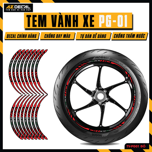 Tem Dán Vành PG-1 | TV-PG01 đỏ