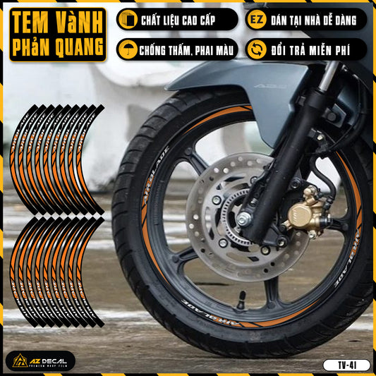 Tem Dán Vành AIR BLADE Phản Quang TV41 Cam
