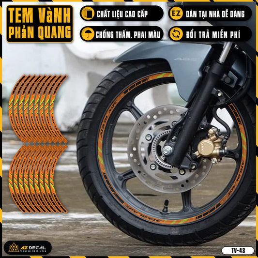 Tem dán vành xe AIR BLADE phản quang TV43 cam