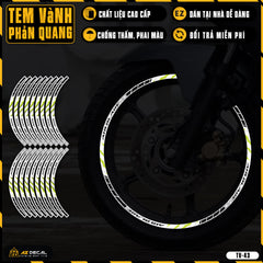 Tem dán vành xe AIR BLADE phản quang TV43 trắng