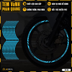 Tem dán vành xe AIR BLADE phản quang TV43 xanh