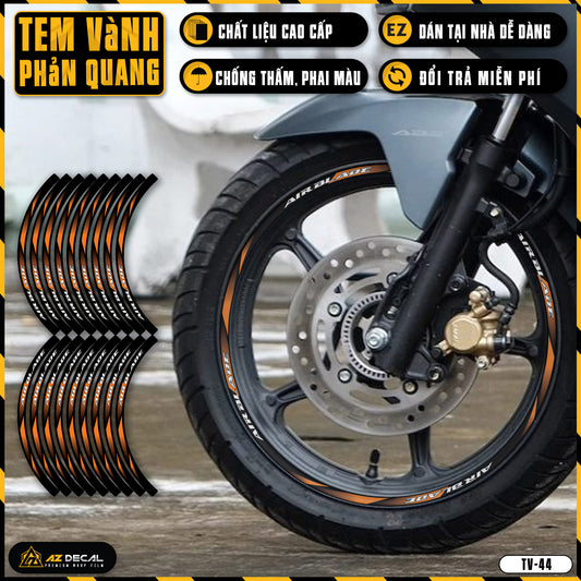 Tem dán vành xe AIR BLADE phản quang TV44 cam