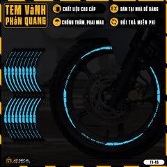 Tem dán vành xe AIR BLADE phản quang TV45 xanh