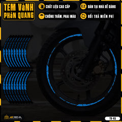 Tem dán vành xe AIR BLADE phản quang TV45 xanh gp