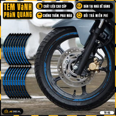Tem dán vành xe AIR BLADE phản quang TV45 xanh gp