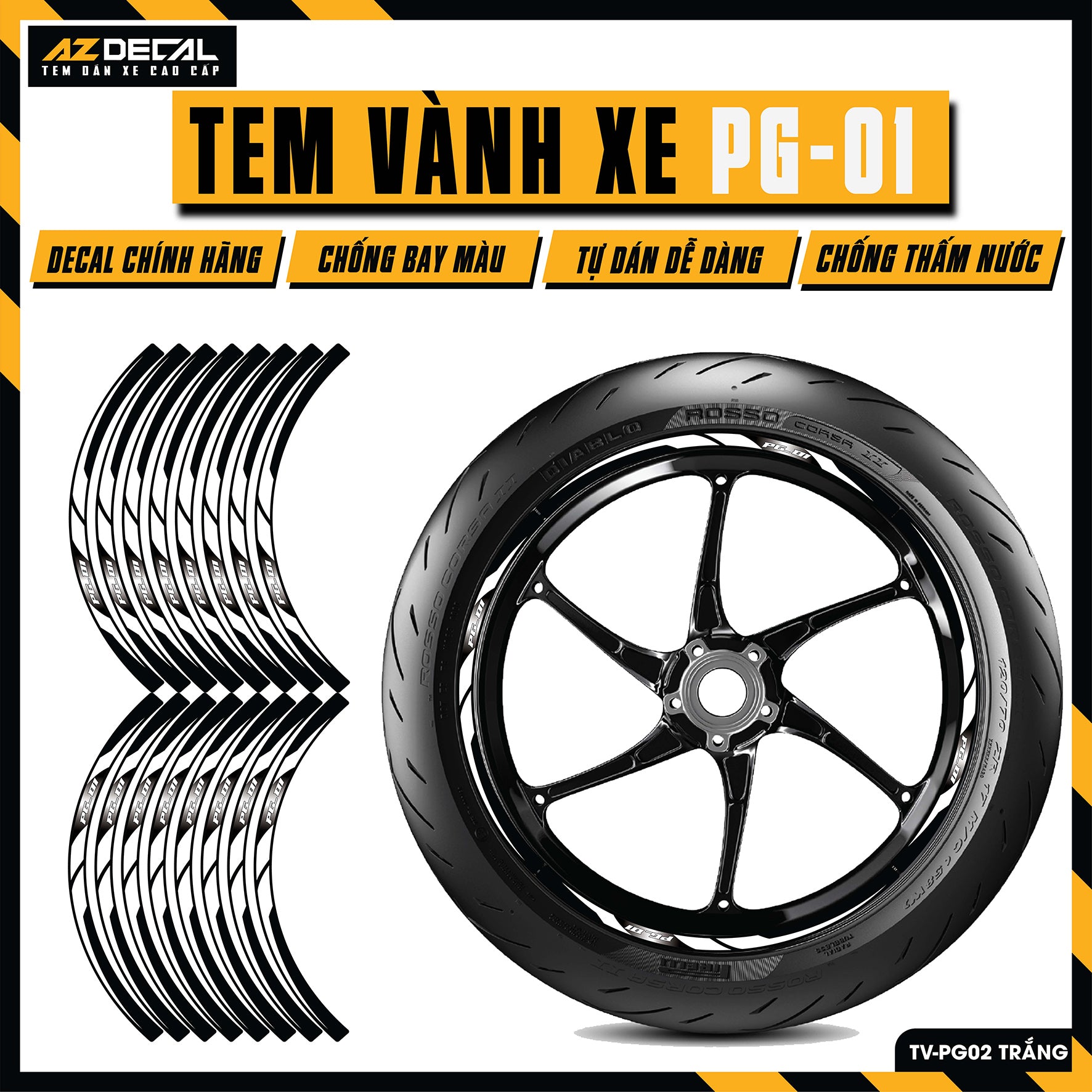 Tem Dán Vành PG-1 | TV-PG02 trắng