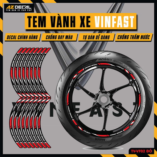 Tem Dán Vành VINFAST | TV-VF02 đỏ