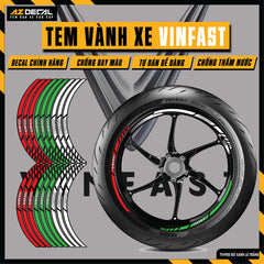 Tem Dán Vành VINFAST | TV-VF03 đỏ xanh lá trắng