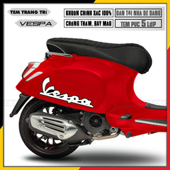 Tem Xe Vespa | 019 | Thiết Kế Logo Vespa cho xe đỏ